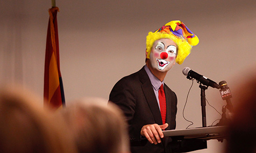 An analysis of archival footage from Greg Stanton’s various public appearances and press events suggests that the mayor of Phoenix has been a clown all along. (Nicole Neri/DD)